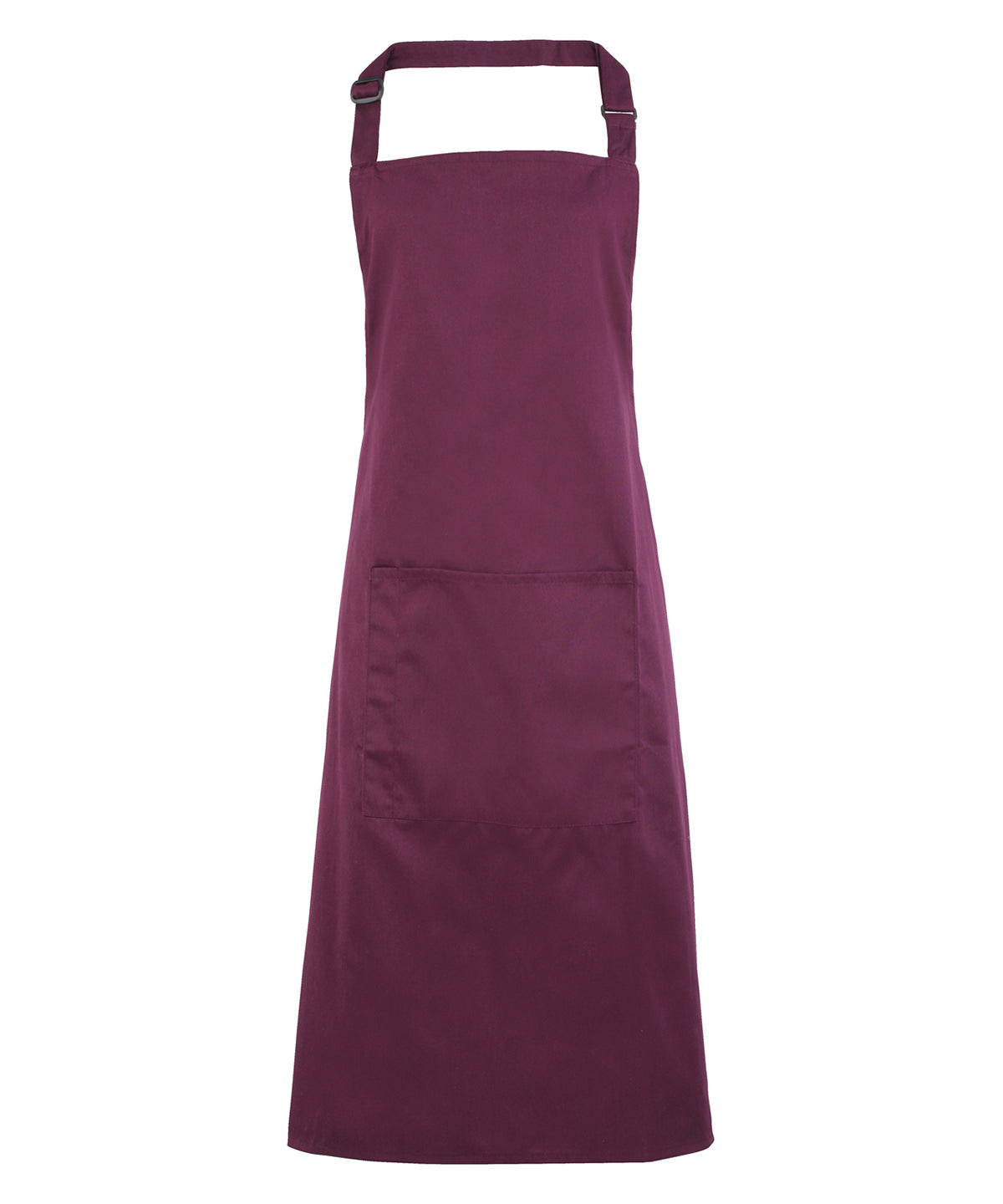 Basic Bib Apron with Pocket - Aubergine